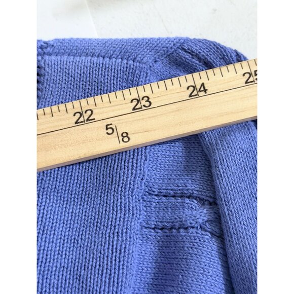 Pringle Of Scotland Cable Knit Golf Sweater Mans M Cotton Blue Embroidered Logo - Picture 7 of 11